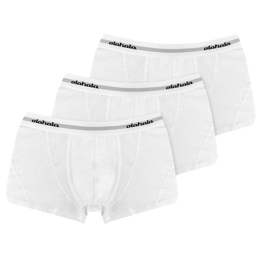 CC Boxershorts White 3er Pack, elastischer Bund mit Logo, Trunk-Schnitt. Dreierpack weiße Boxershorts, Nahaufnahme des Designs und Details. Rückgabe ausgeschlossen.