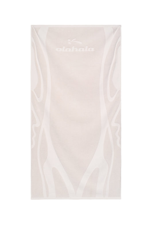 Sports Towel mit anatomischem Muster und OK Sports-Logo, 100% Baumwolle, Größe 137 x 72 cm, ideal für den offiziellen OLAKALA® Onlineshop.