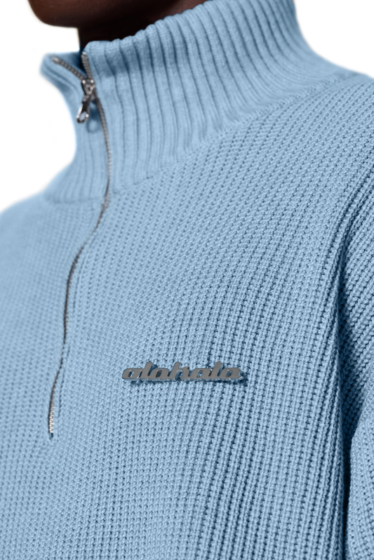 CC Knit Halfzip Light Blue