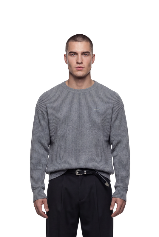 CC Core Rib Knit Sweater Grey