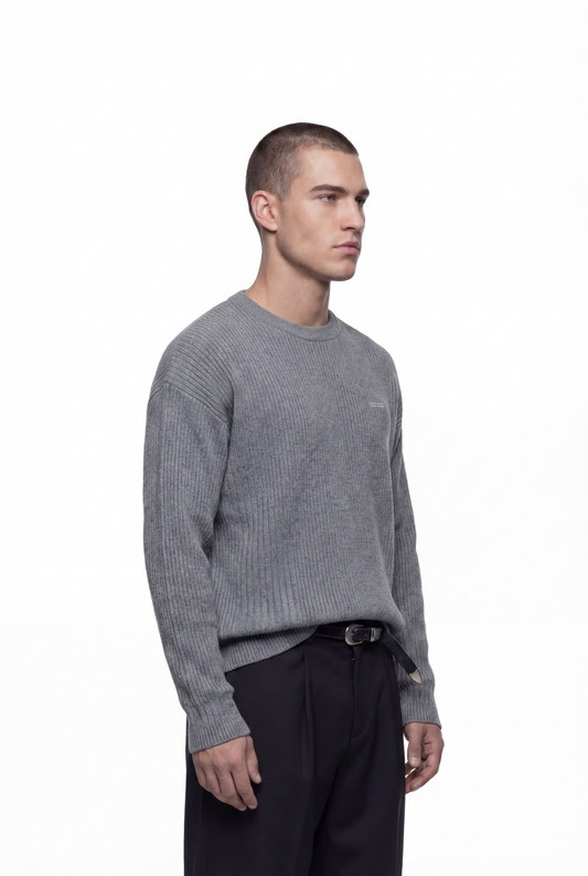 CC Core Rib Knit Sweater Grey