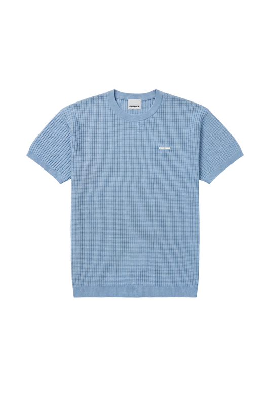 Waffle Knit T-Shirt blue