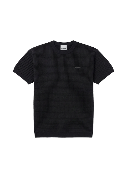 Waffle Knit T-Shirt black