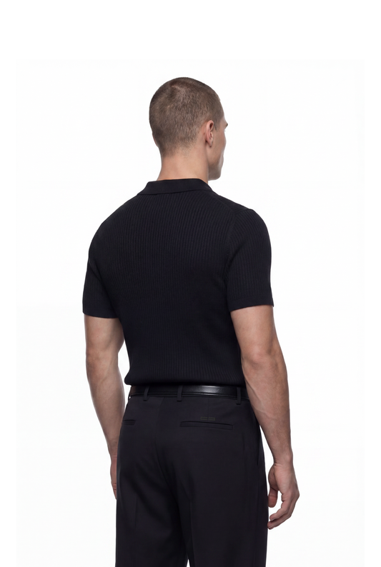 CC Core Rib Knit Polo Black