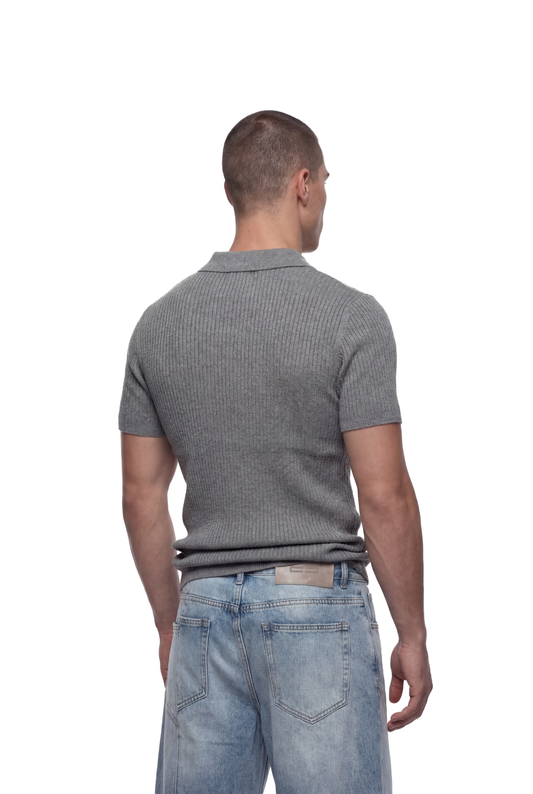 CC Core Rib Knit Polo Gray