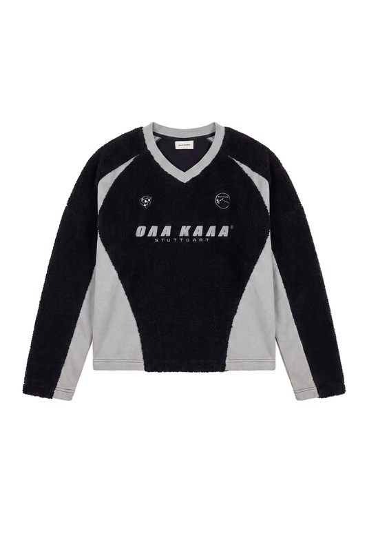 Fleece V-Neck Sweater Black