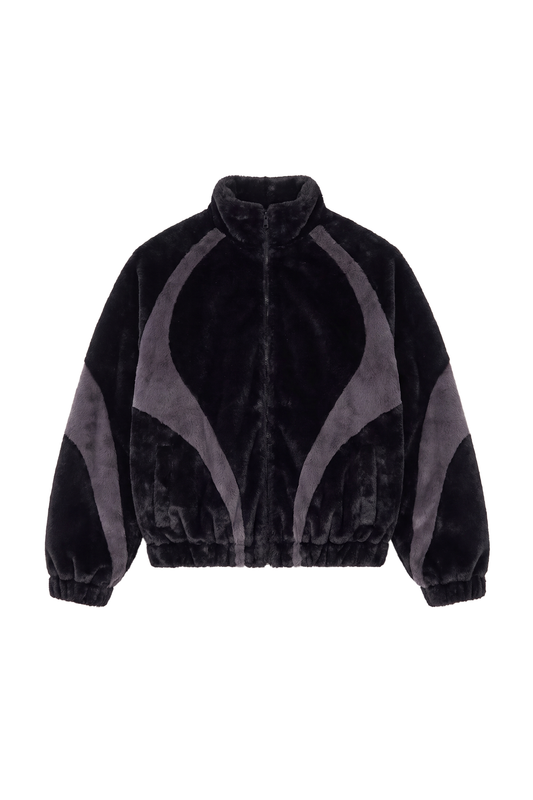 Two-Toned Fur Jacket Black