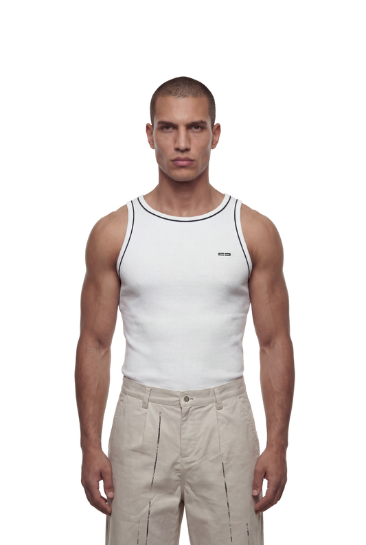 Contrast Tank Top White