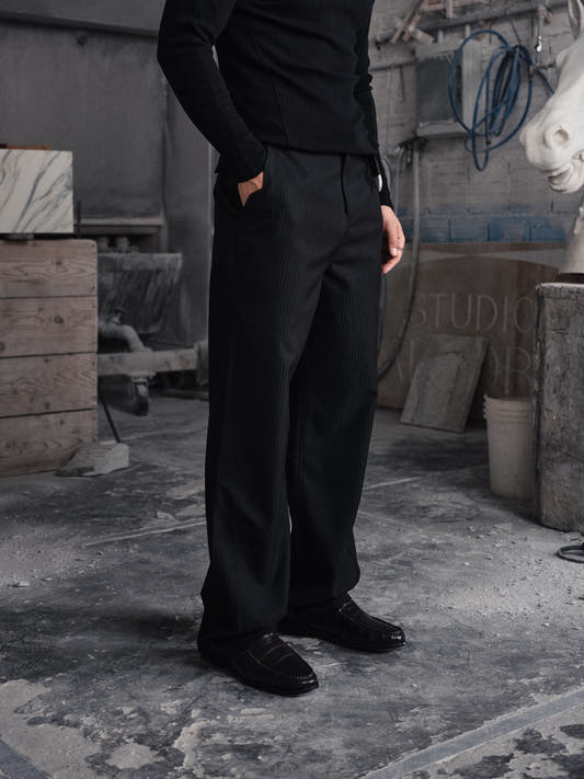 ETER Stripe Dress Pants Black