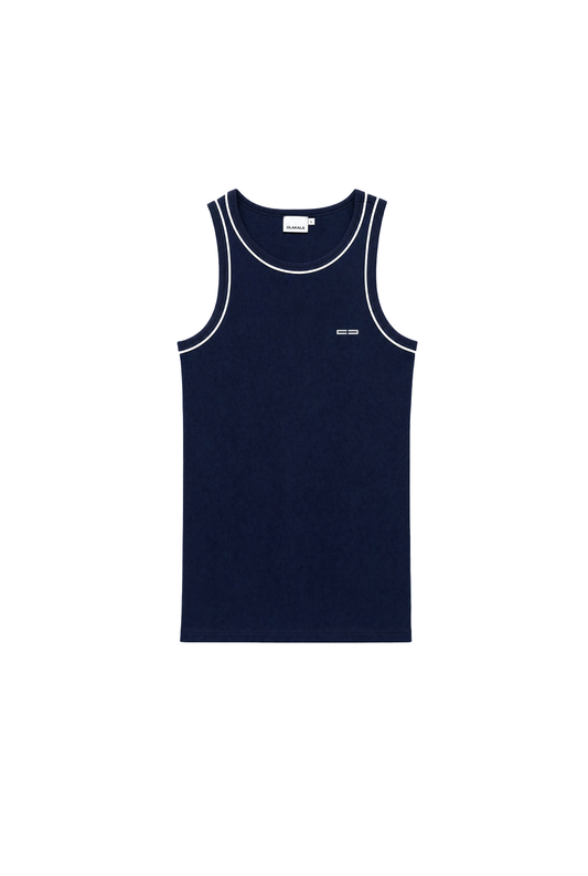 Contrast Tank Top Navy Blue