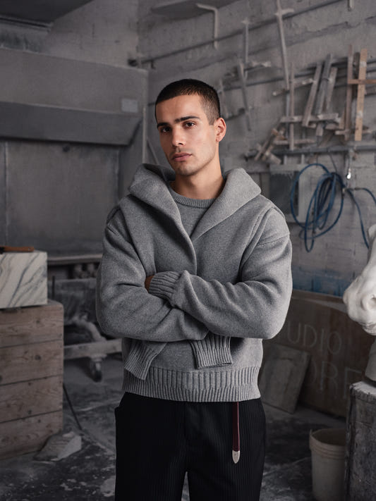 Heavy Knit Sweater Gray