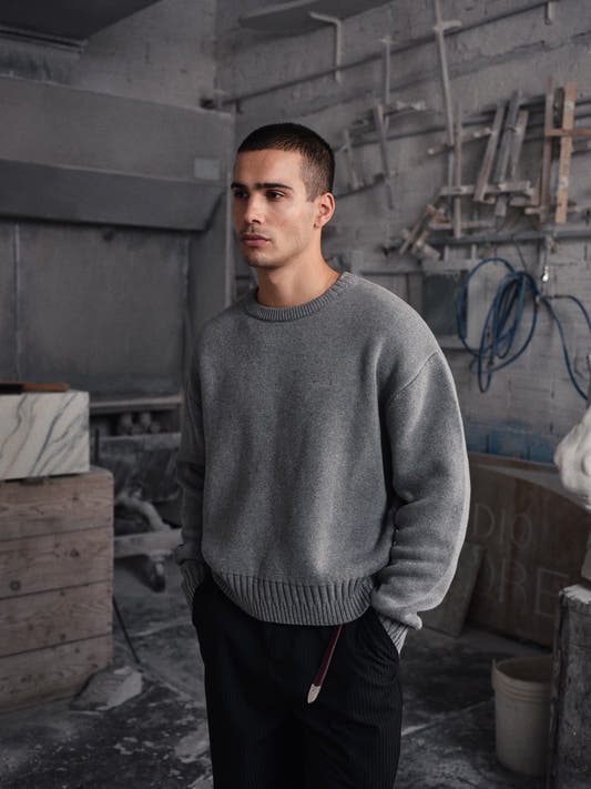 Heavy Knit Sweater Gray
