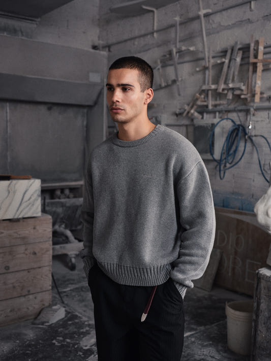 Heavy Knit Sweater Gray