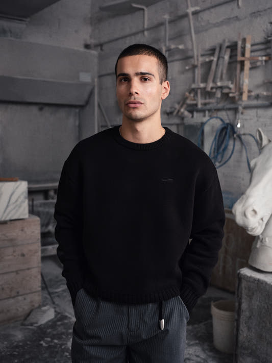 Heavy Knit Sweater Black