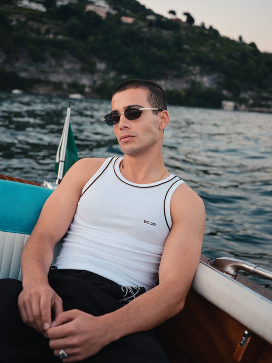 Contrast Tank Top White