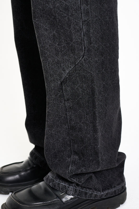 CC Black Monogram Denim Pants 