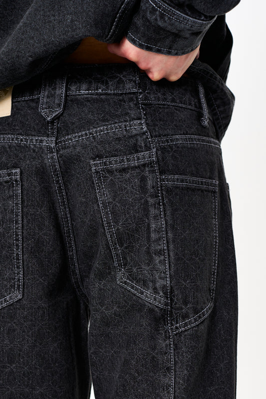 CC Black Monogram Denim Pants