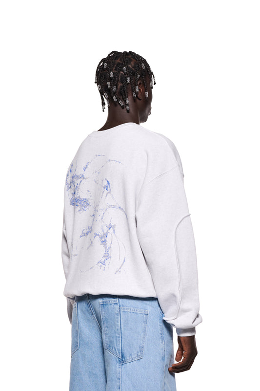 CC Sweater Gray Melange with back print 