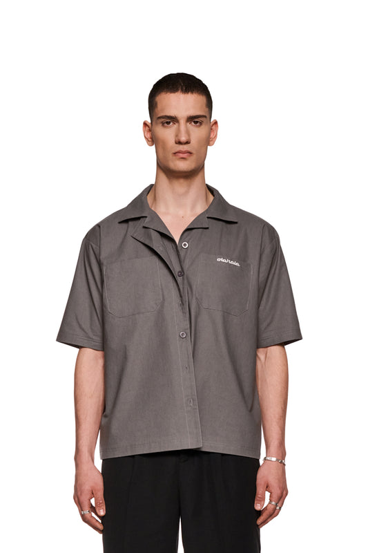 Layered Short Sleeve Shirt Gray