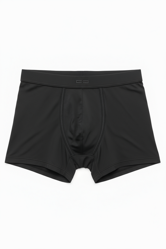 Boxershorts Microfiber 3er Pack, schwarze Herren-Boxerbriefs mit glattem Stretchstoff, breitem elastischem Bund und konturierter Front; dezentem Silicon-Print für elegantes Markenstatement.