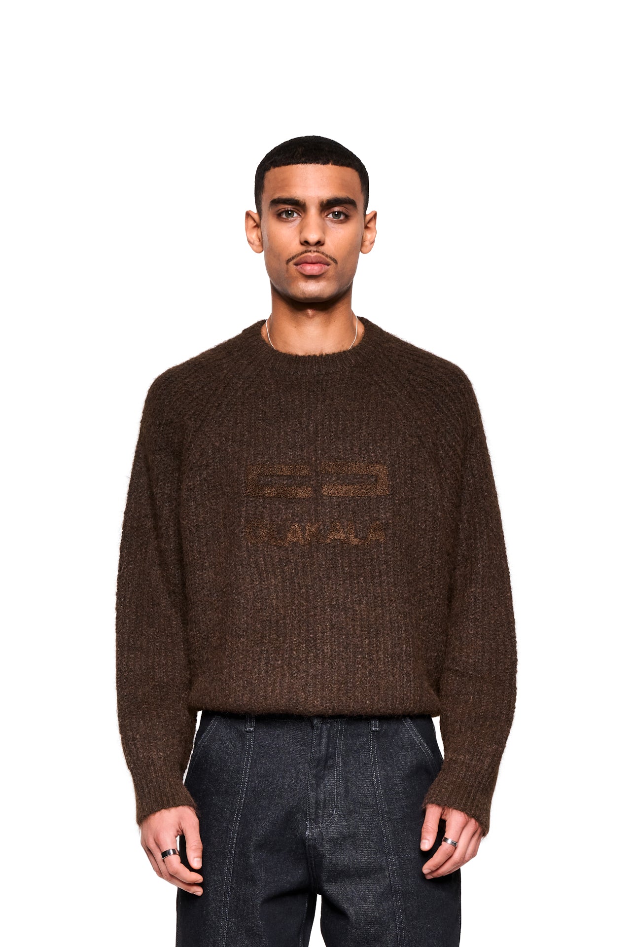 Fuzzy Knit Sweater Brown – OLAKALA