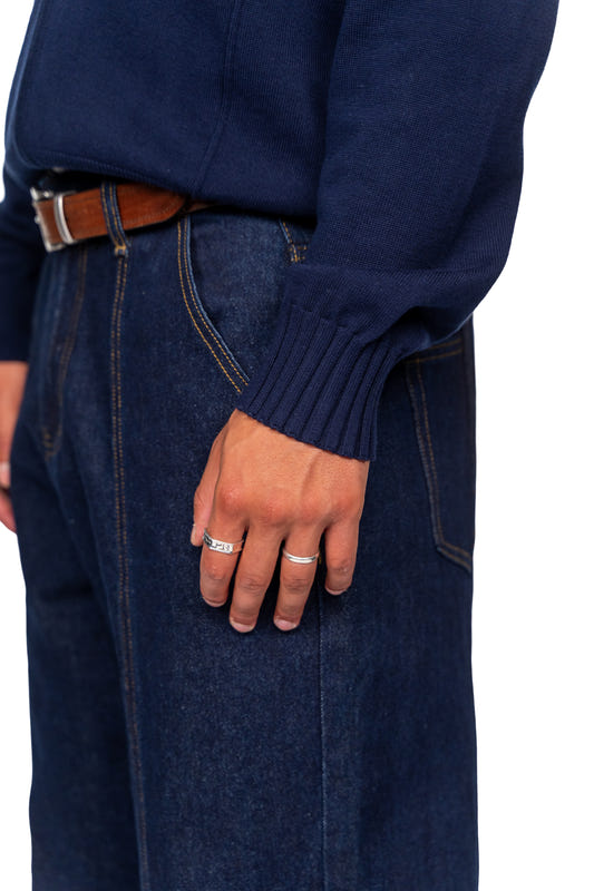 Summer Knit Jacket Navy Blue