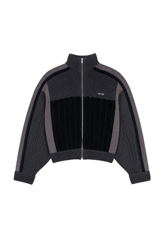 Knitted College Jacket Gray