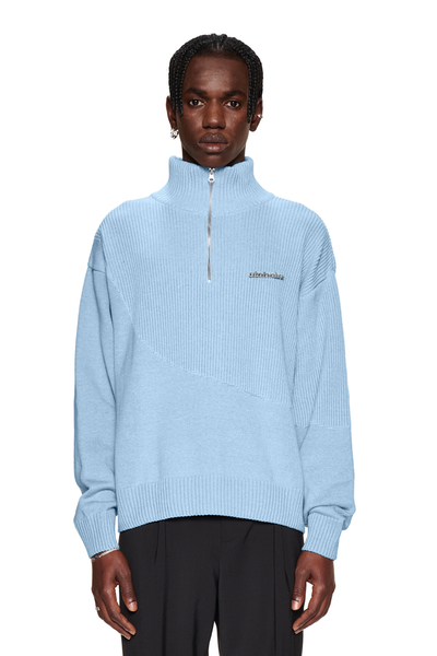 CC Knit Halfzip Light Blue