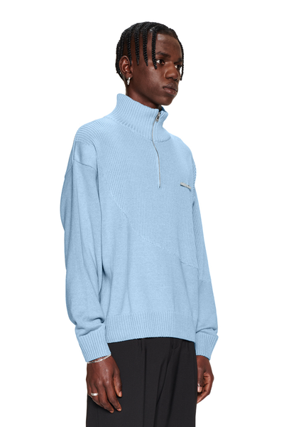 CC Knit Halfzip Light Blue