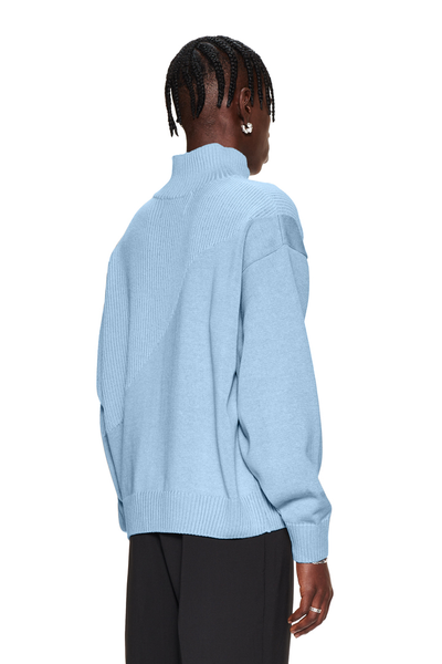 CC Knit Halfzip Light Blue