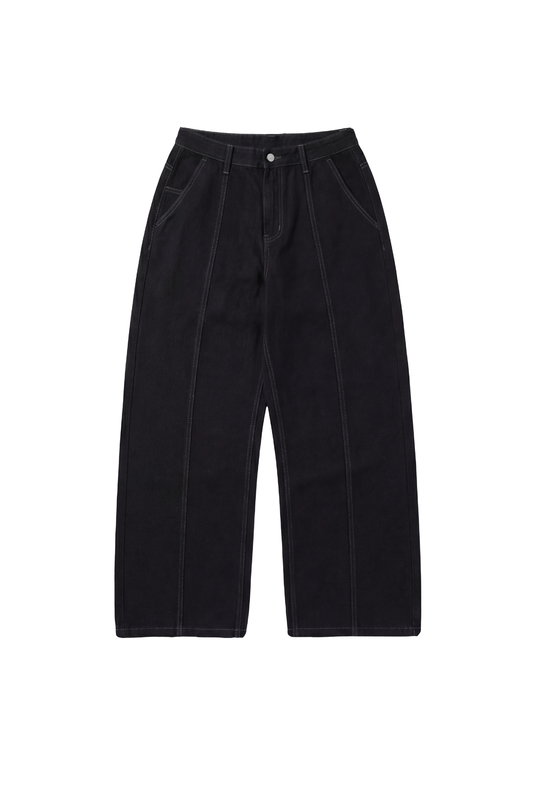 Raw Denim Pants Black