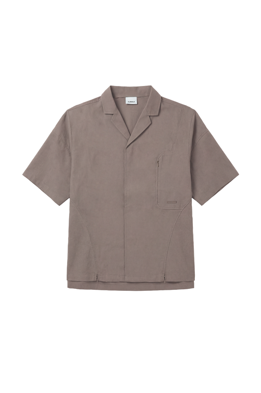 Linen Short Sleeve Shirt Beige