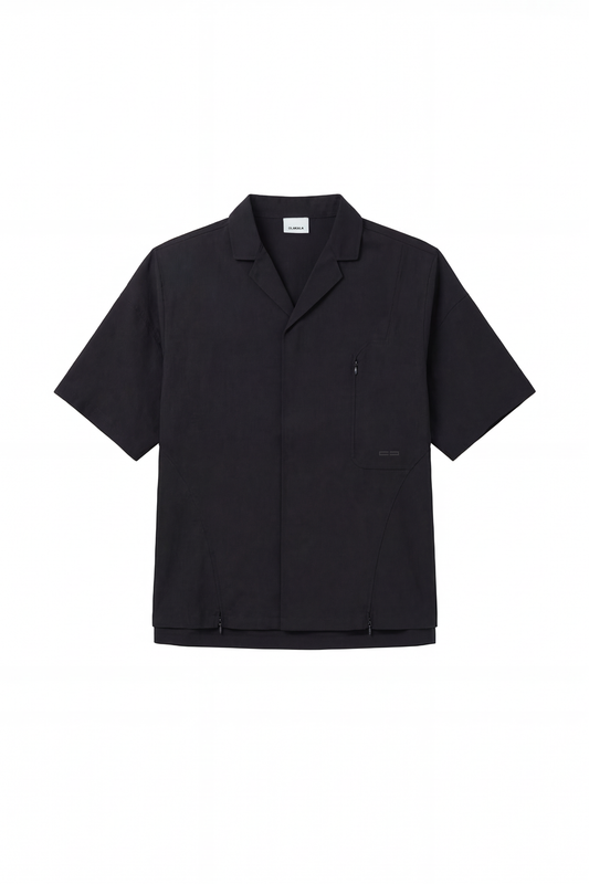 Linen Short Sleeve Shirt Black