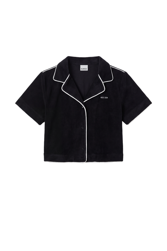 Terry Shirt Black Cropped