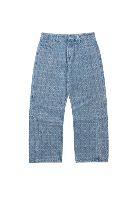 CC Blue Monogram Denim Pants