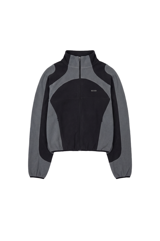 Light Fleece Jacket Black & Grey