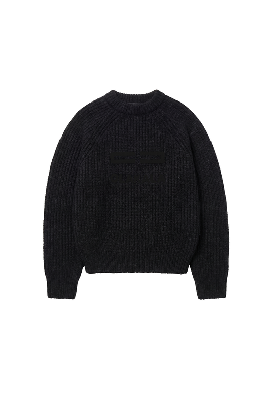 Fuzzy Knit Sweater Black