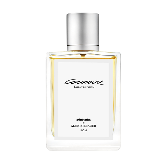 Cococaine Eau de Parfum, a summery coconut fragrance by OLAKALA, combines grapefruit, jasmine and amber notes, created by master perfumer Christian Carbonnel.