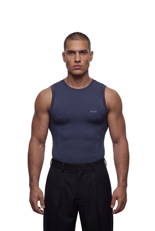 Compression Tank Top Navy Blue