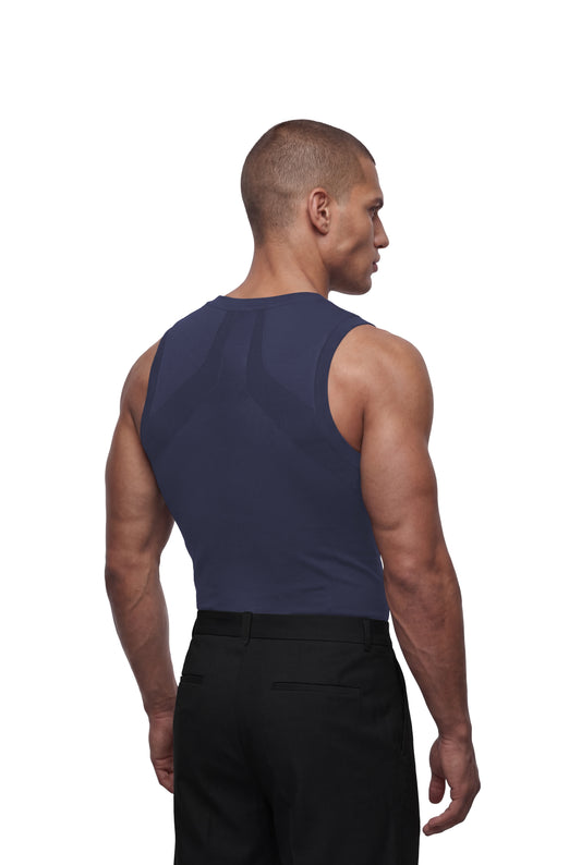 Compression Tank Top Navy Blue