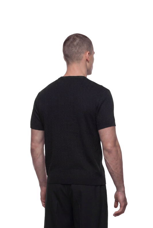Waffle Knit T-Shirt black