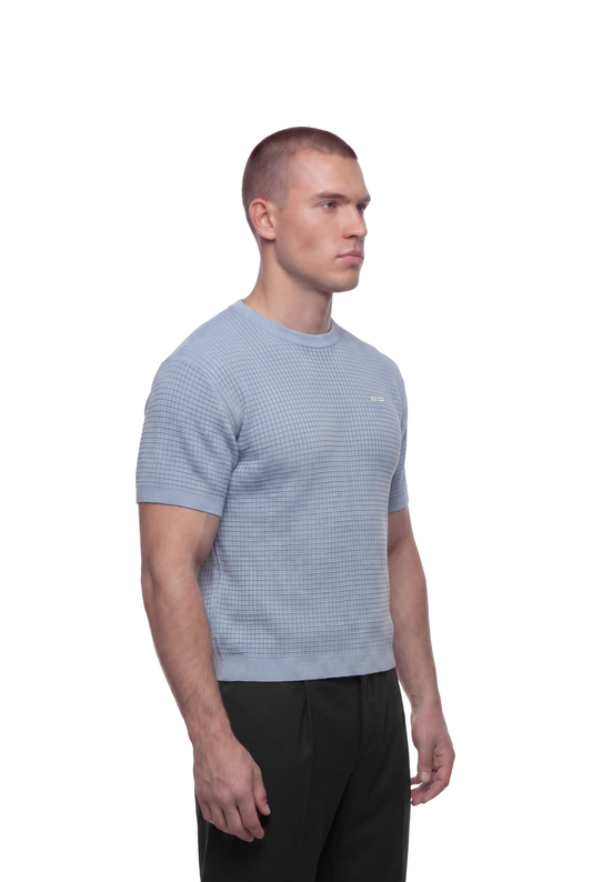 Waffle Knit T-Shirt blue