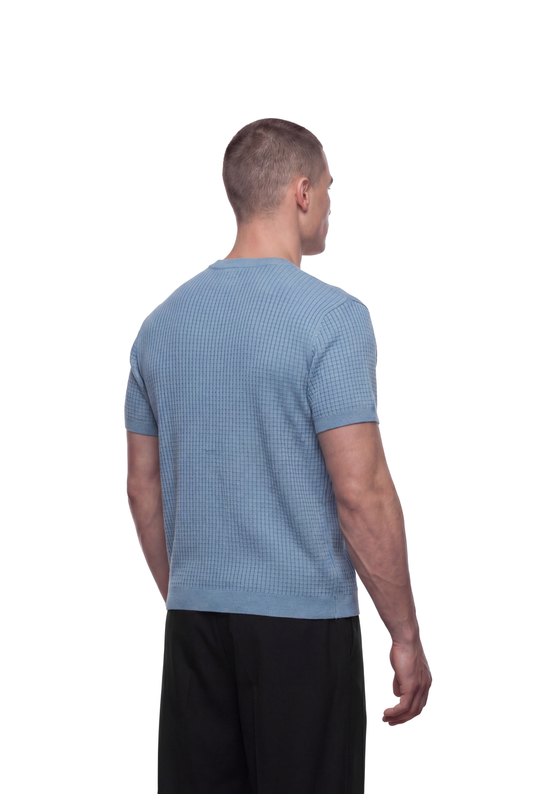 Waffle Knit T-Shirt blue