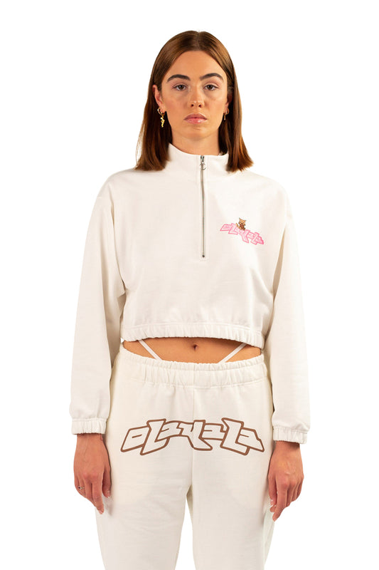 PLAY CROPPED HALFZIP OFFWHITE